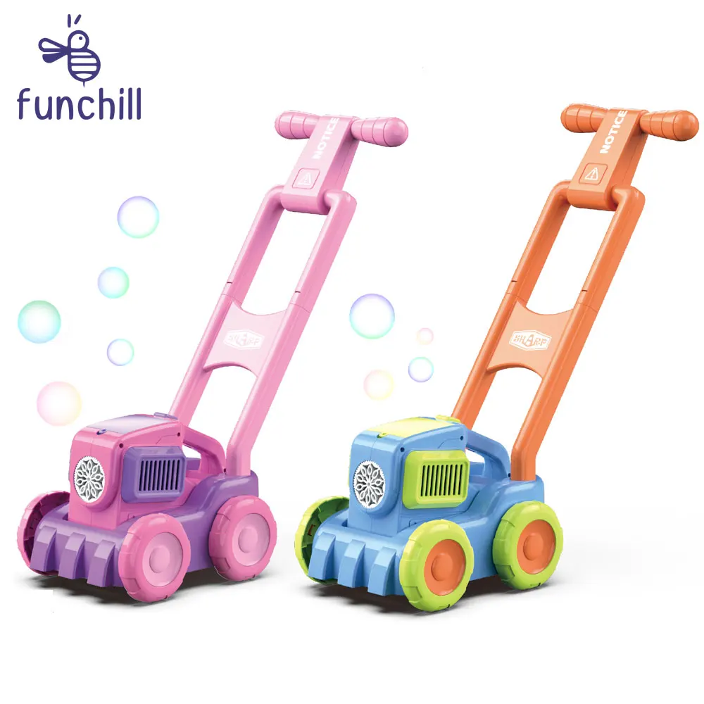 Outdoor Toys Safty Soap Liquid Blower Children Bubble Solution Automatic Electric Lawn Mower Bubble Car Bubble Toys