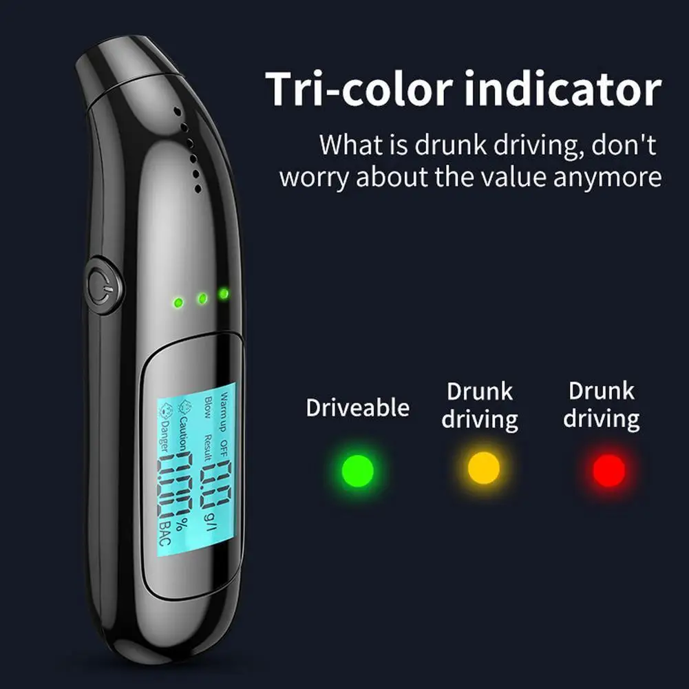 Rechargeable Portable Digital Non-Contact Breathalyzer Air Blowing Detector Alcohol Tester