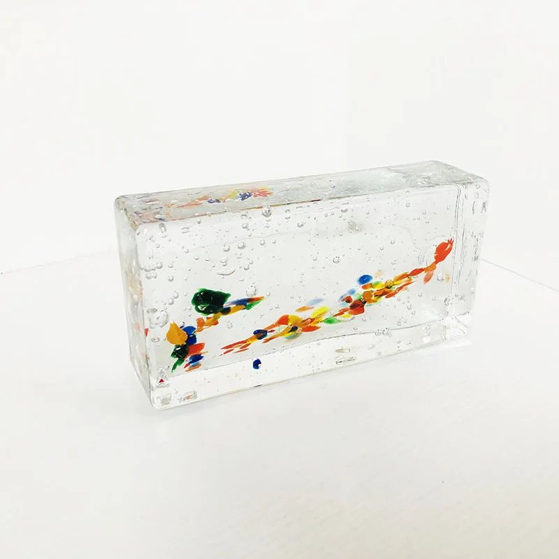 Jingyage bubble color solid glass brick decorative crystal blocks