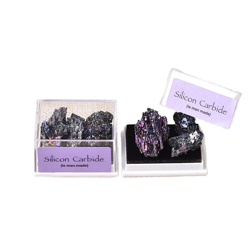 Natural Rough Mineral Crystal Carborundum Specimens Rainbow Silicon Carbide Teaching Specimens Gifts For Children