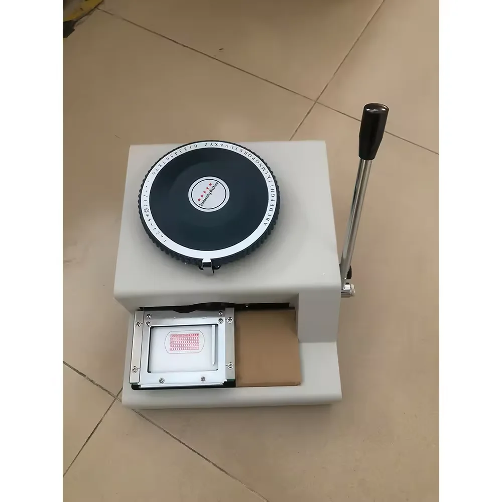Custom embosser aluminum 3D logo name plate tag membership PVC Metal card number plate gold foil stamp small embossing machine