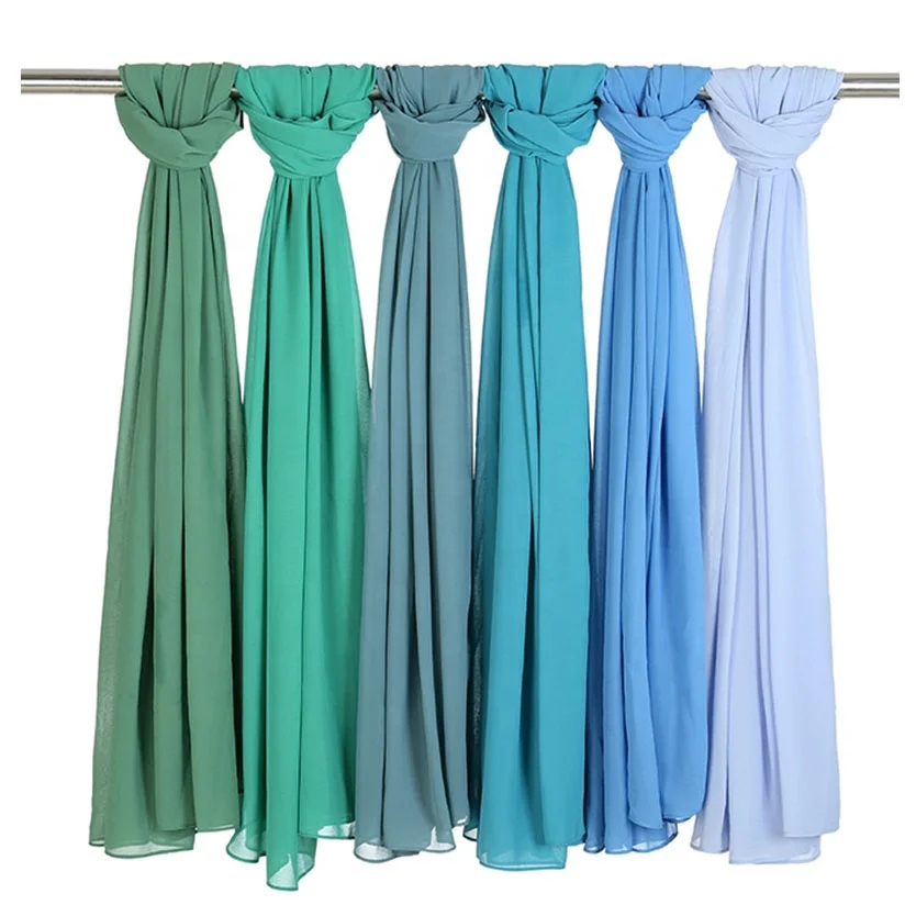 Wholesale Islamic Lady Women Shawl Scarf Arab Dubai Malaysia Muslim Plain Chiffon Hijab