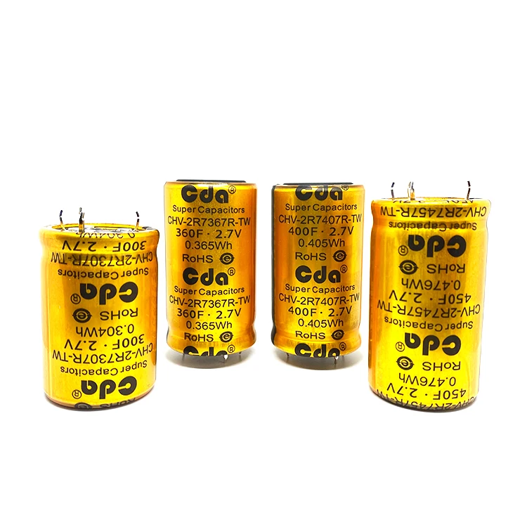 High power 2.7V10F Super Capacitor 1F 1.2F 1.5F 2F 3.3F 4F 4.7F 5F 7F 8F 2F 15F 16F CHV-2R7106R-TW  Capacitors ultracapacitors