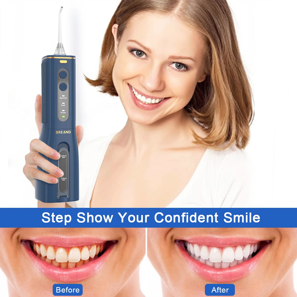 Tooth Cleaner Water Pulse Custom or Standard Portable Oral Care Irrigator Cordless Electric Ultrasonic Tooth Cleaner
