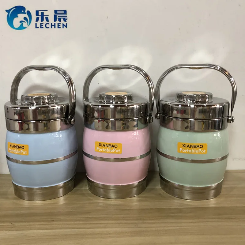 3 L Stainless Steel With Handle and Compartment Vacuum Thermal Food Jar Storage  Food Warmer Container Lunch Box