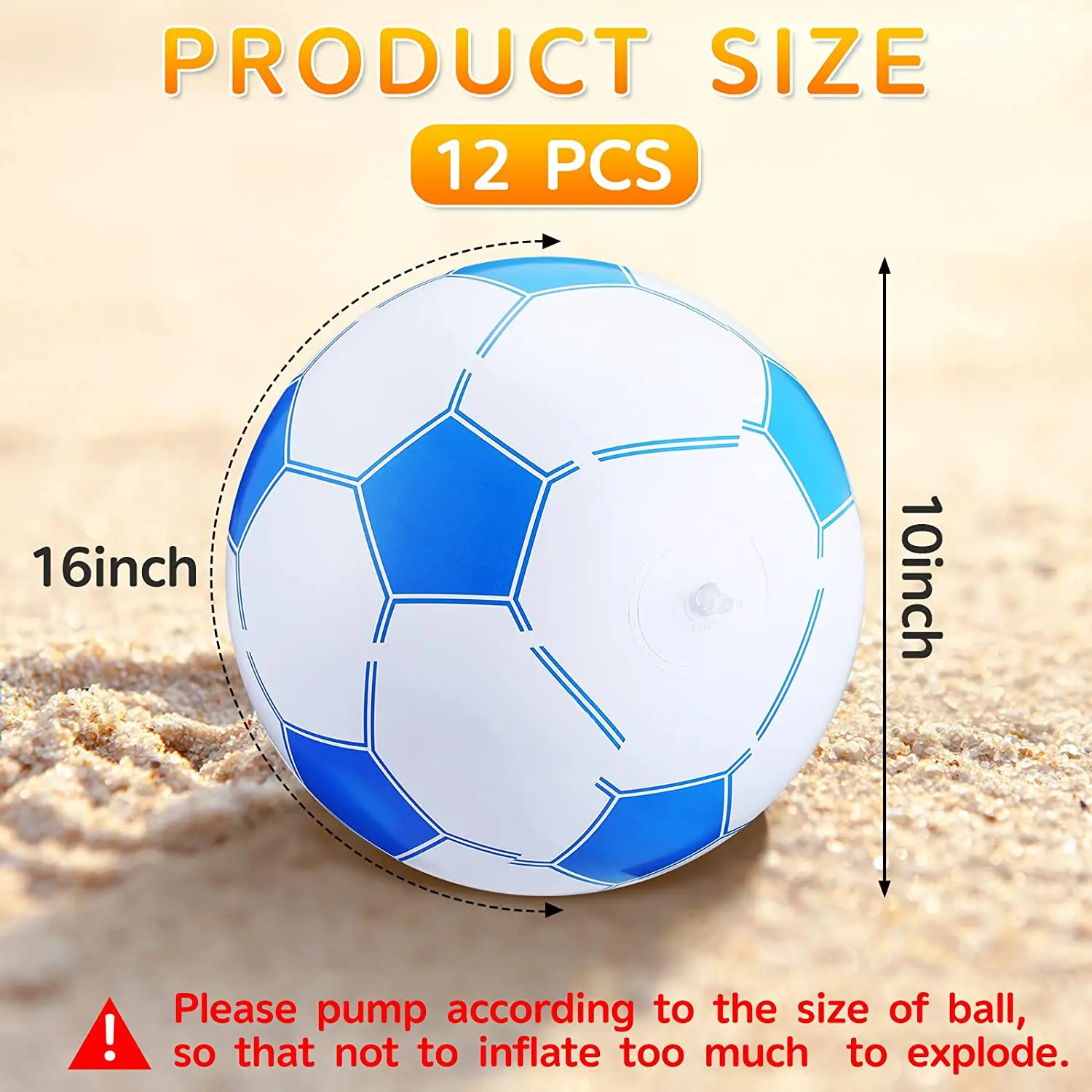 Giant inflatable Soccer ball PVC Big Inflatable Ball 30 Inch for Outdoor Game Pool Party Beach Balls