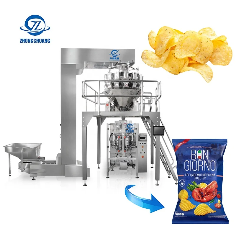 Corn Flake Dried Fruit Cassava Chips Biscuit Snack Puffed Food Pouch Envasadora Vertical Form Fill Seal VFFS Packing Machine