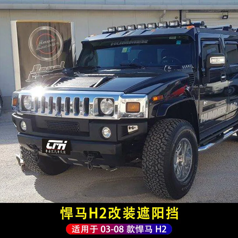 Cisang Suit for Hummer H2 03-08 Modified Sunshade with Front Top Wing Tailcar Spoilers Sports Spoiler