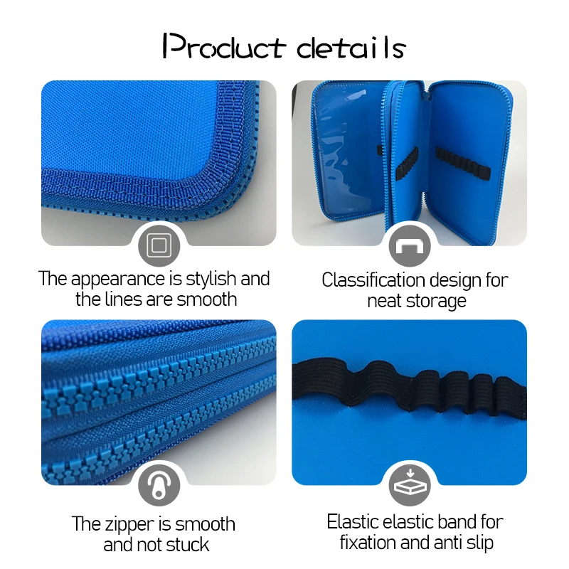 2/3/4 Layers Artist Large Capacity Handy Oxford Fabric Storage Organizer Pencil Case with Zipper Canvas Pen Case for Students