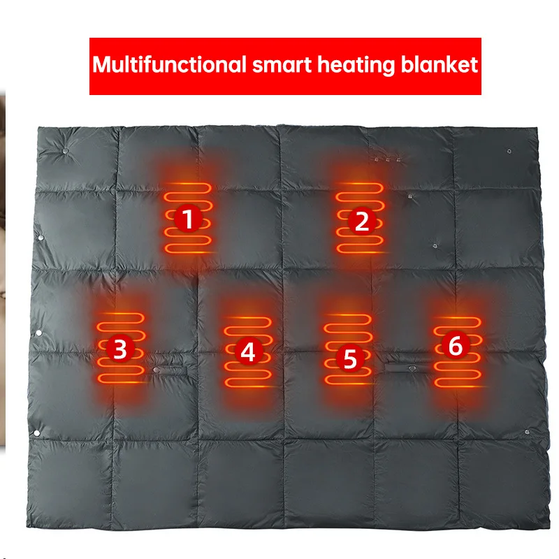 New winter warm blanket with adjustable temperature outdoor sports camping adult professional fleece cover blanket