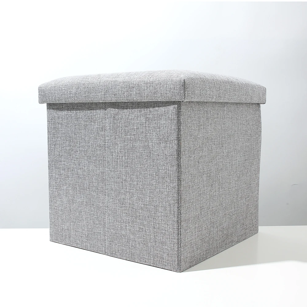 Китай, YiWu WENBO, льняная ткань, оптовая продажа, портативные складные декоративные кубические портативные стулья для хранения