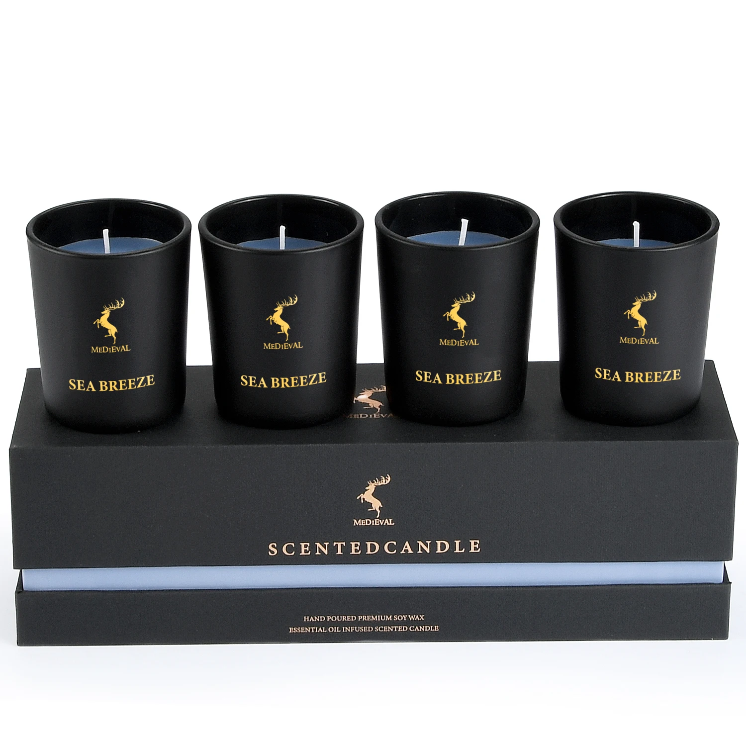 Luxury Matte Black Glass Jar Organic Soy Wax and Fragrance Oils Scented Candles