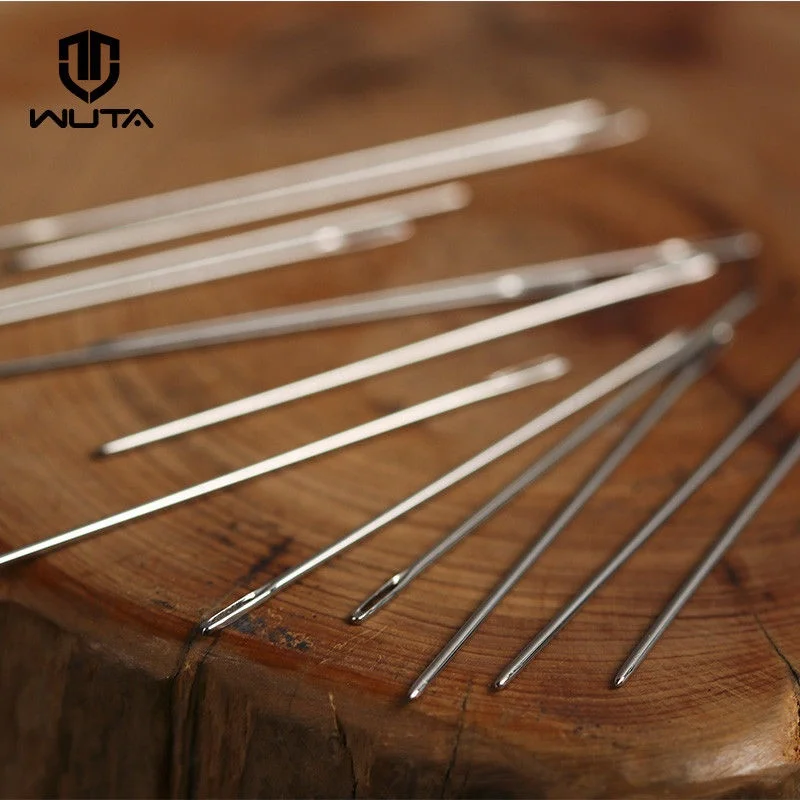  WUTA 12 шт. Leathercraft швейные иглы большие глаза тупые скобы для степлера жгут Круглый с принтом в виде пятиконечных кожа ручная швейная