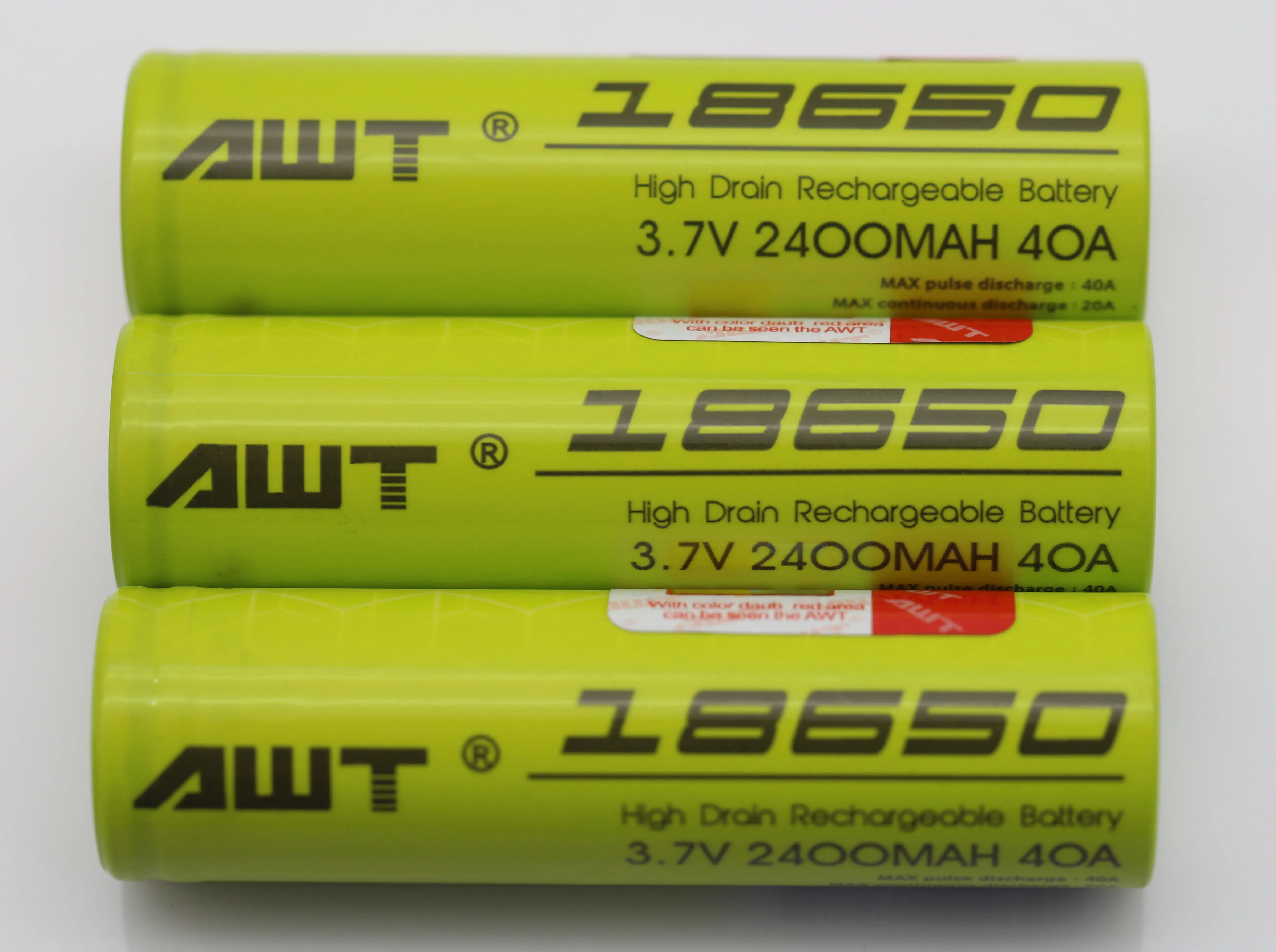 2021 hot sale  AWT 18650 3.7v 2400mAh 40A vape battery packaging 510 vape battery vape battery for solar energy system