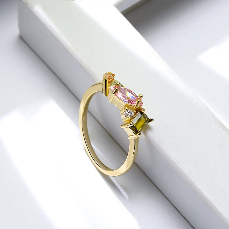 RINNTIN SR208 sterling silver ring 14k gold jewelry wholesale nail fashion ring