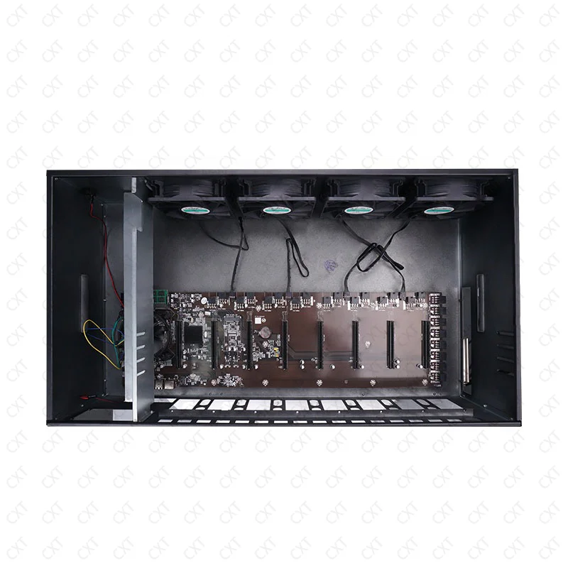B75 graphics cards rig frame case 8gpu pc case for 65mm gpu motherboard with 4*12038 6000rpm cooling fan