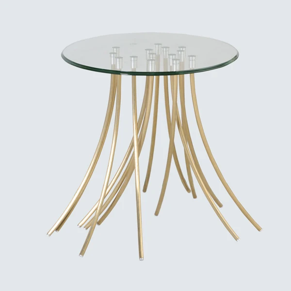 Wholesale Modern Classic Multi Function Dining Room Furniture Clear Tempered Glass Top Gold Metal Base Round Coffee Tables