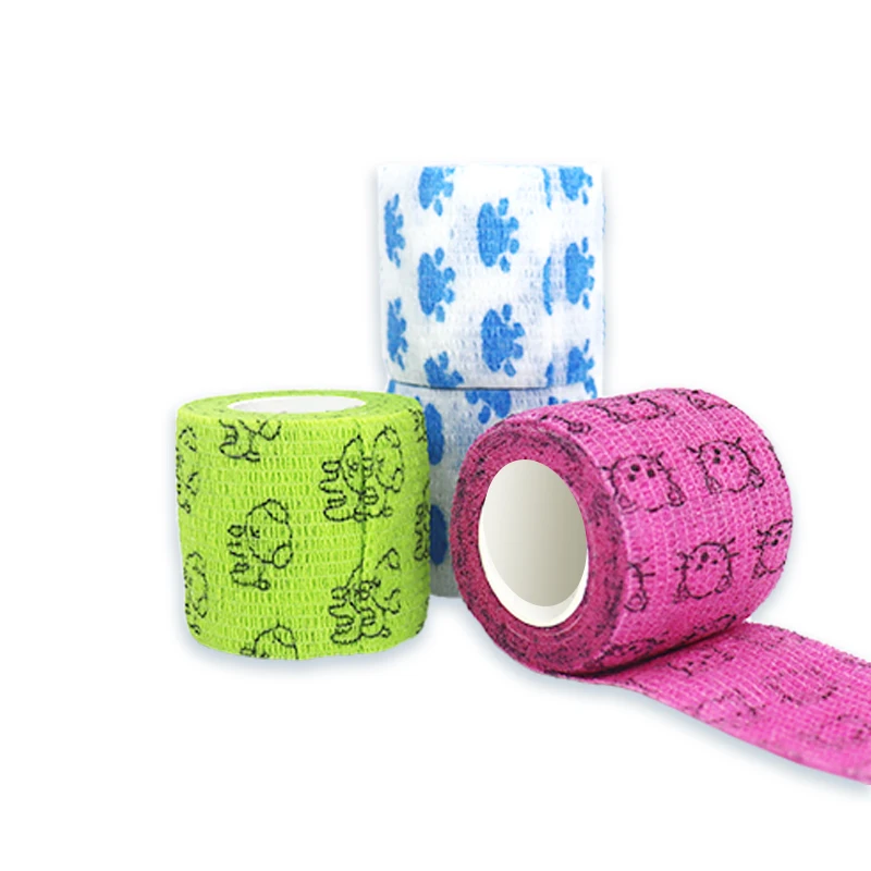 Veterinary Self adhesive bandage printing CE approval Bandage for horse cat dog sheep animal hospital