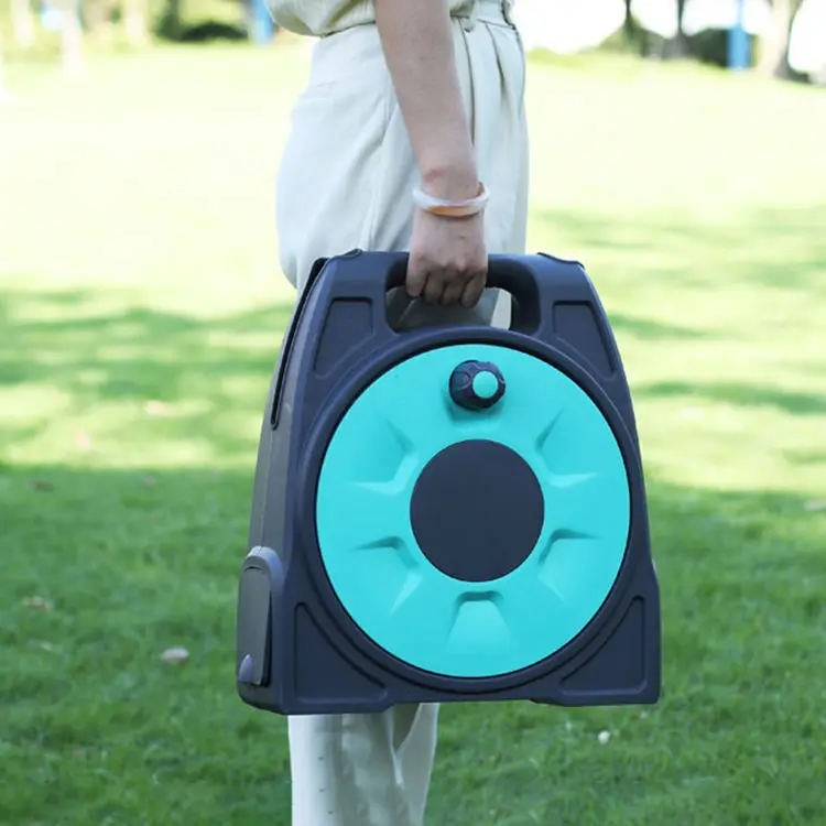 self-retracting garden hose reel portable high pressure cleaning and watering hose reel