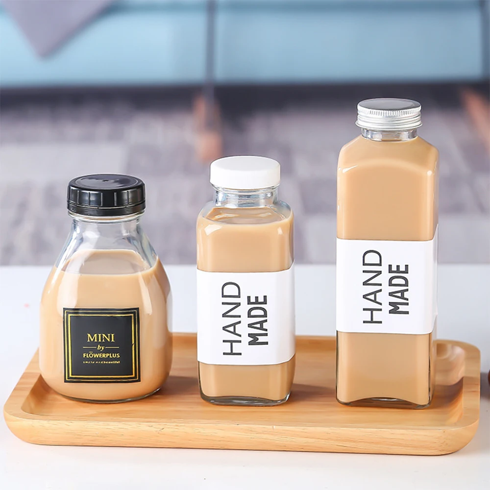 Disposable Milk Tea PET Bottle 1 Liter with lid Plastic Juice Bottles Boba Tea Bottles