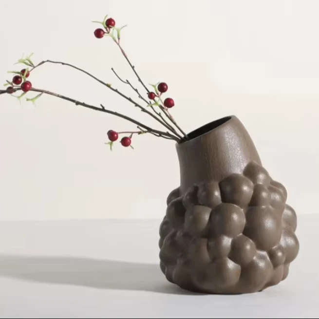 Black resin vase flower vase modern vase for home decoration