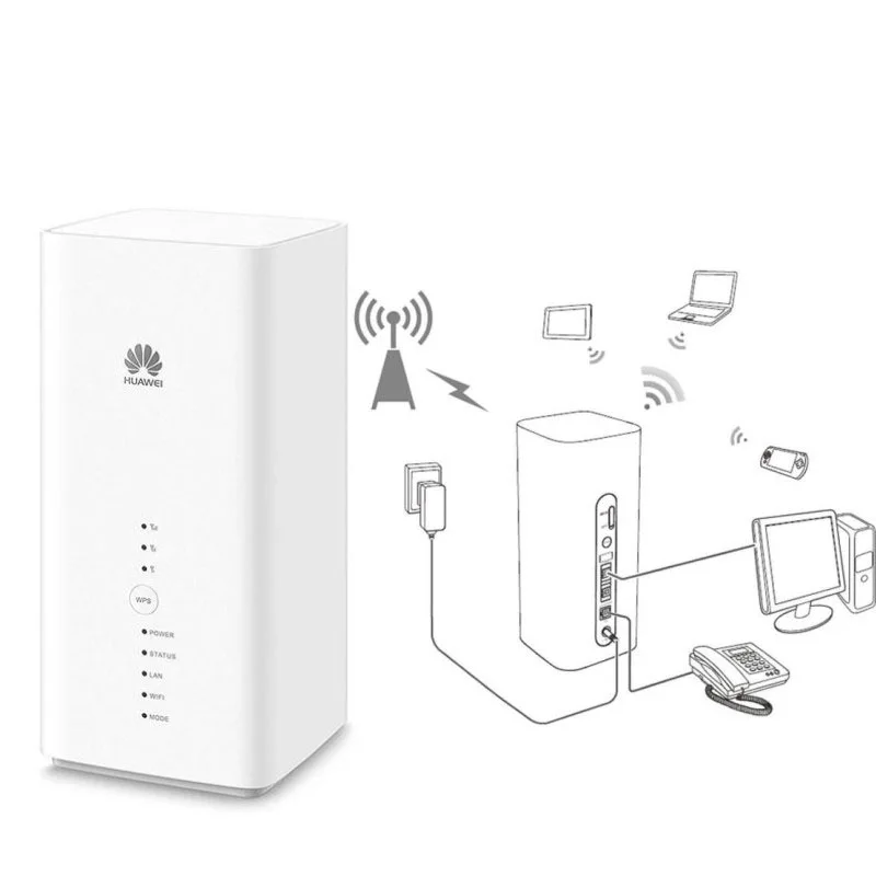 Unlocked Hua Wei B618 4G LTE Cat11 Wireless Gateway CPE WiFi Router B618S-22D 600Mbps 2.4GHz and 5GHz Band 1/3/7/8/20/38