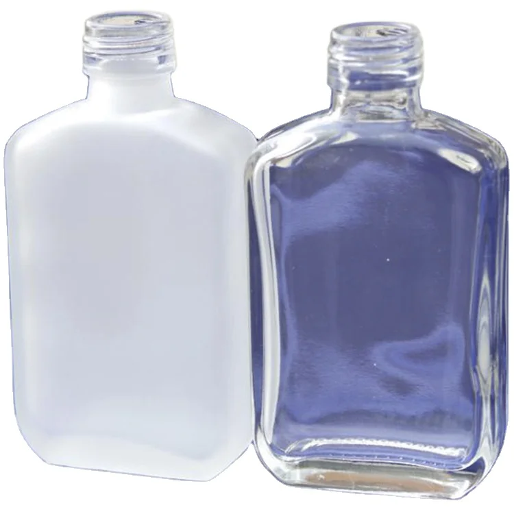 Factory Wholesale OEM Champagne Alcohol Whisky Drinking ES81 100ml Hot Vodka Brandy Frosted Wine Glass Bottles