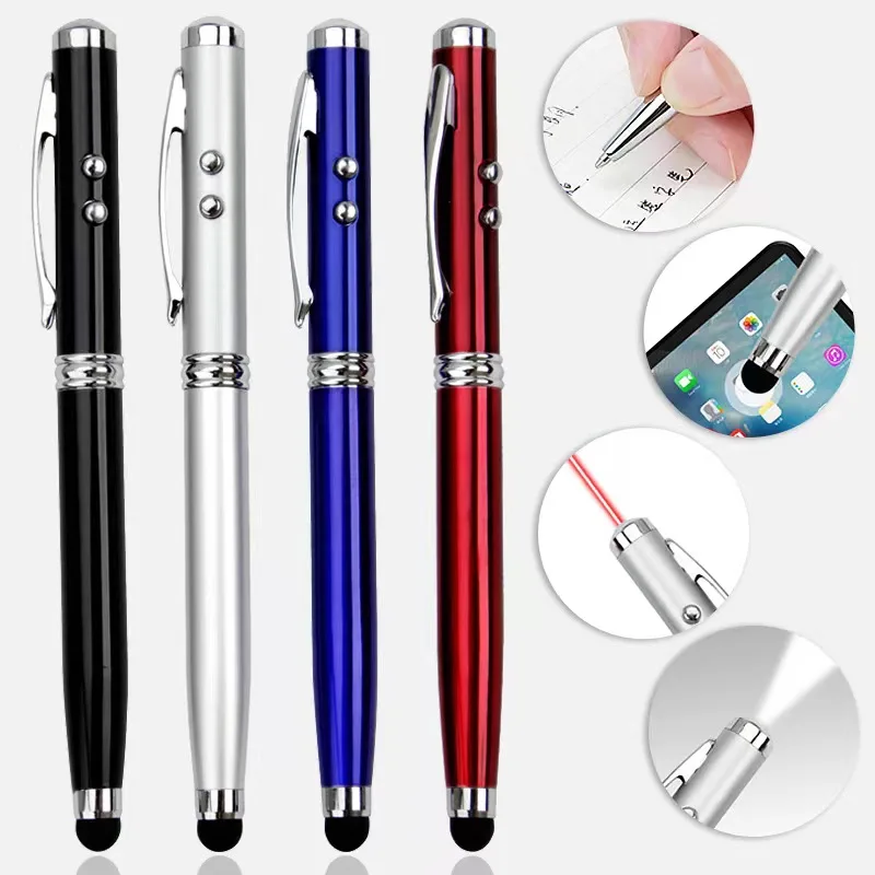 Lazer Light Pen Laser Pointer Powerful Medical Red Laser White Custom Logo Metal Led Light Ballpoint Pen Promotion Touch