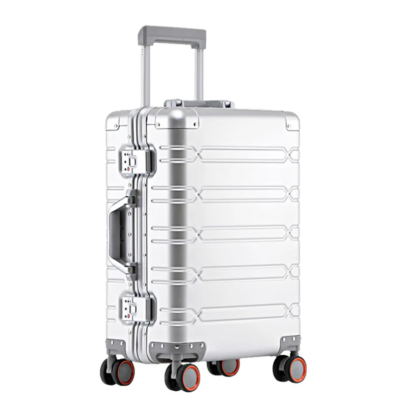 AM03-1 Oem custom luxury premium metallic all aluminum suitcase 24 inch luggage