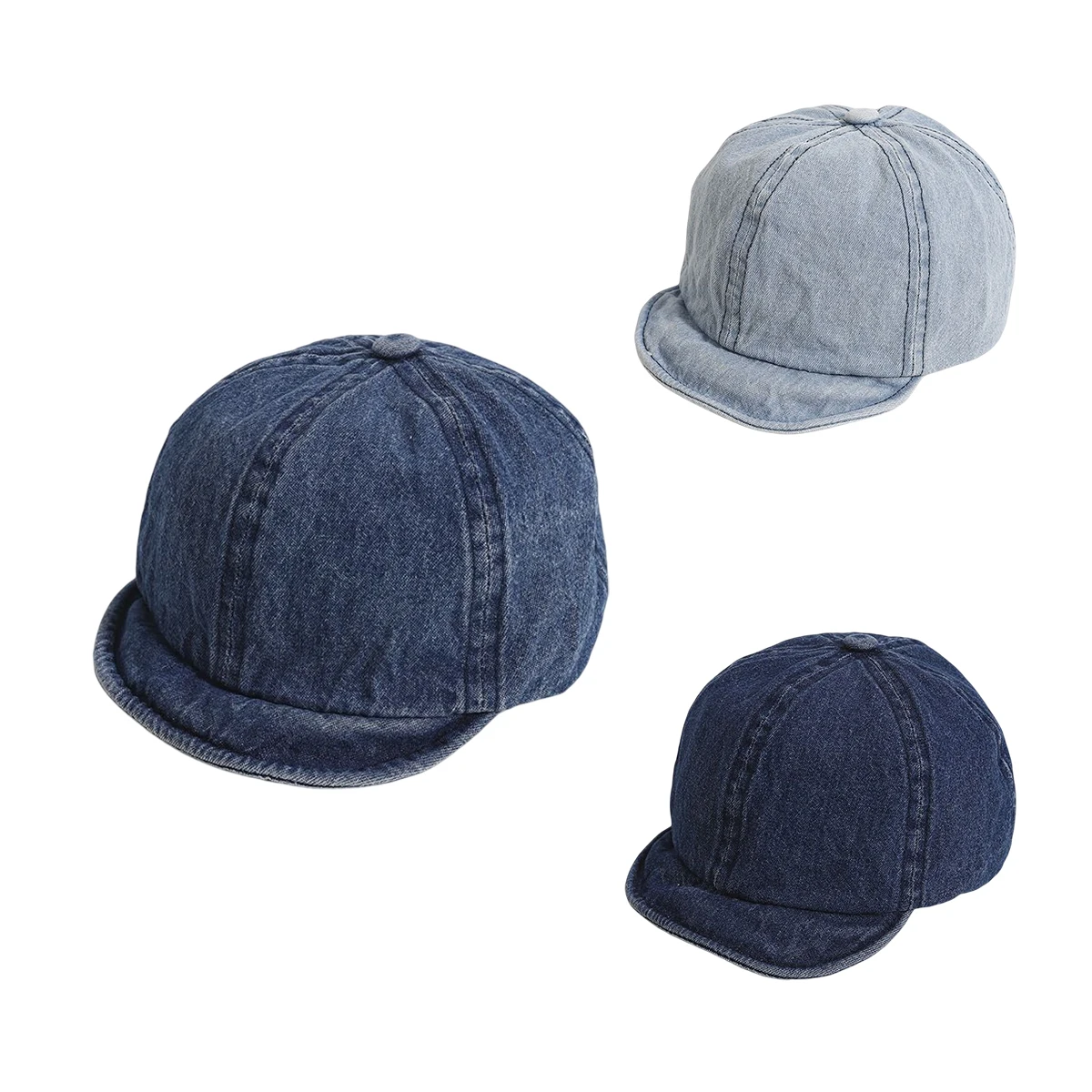 Custom Toddler 6 Pieces Baby Duck Cap Infant Sun Hat Soft Caps Spring Summer Cowboy Adjustable Plain Denim Kids Baseball Cap