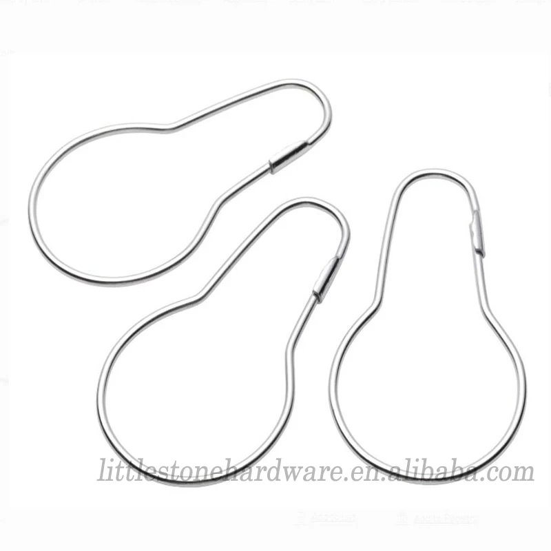 
Simple Pear Shower Curtain Rings Fits Standard Shower Curtains Easy Slide Design 