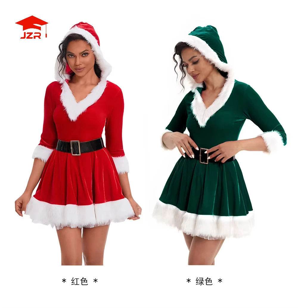 Santa Claus Cosplay Costumes Fashion Miss Claus Dress Suit Women Christmas Clothing Xmas Carnival Party New Year Sexy Outfits