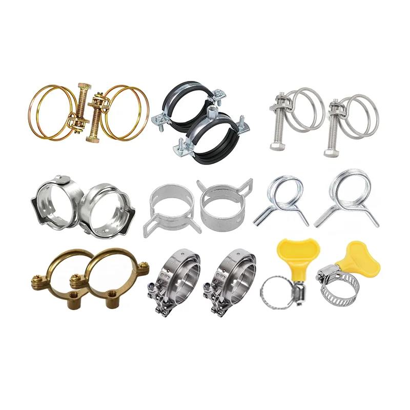 33-57mm 40-64mm 44-67mm 304, Stainless Steel Germany American Type Double Wire Hose Clamp Adjustable Pipe Clamp Hose Clamps/