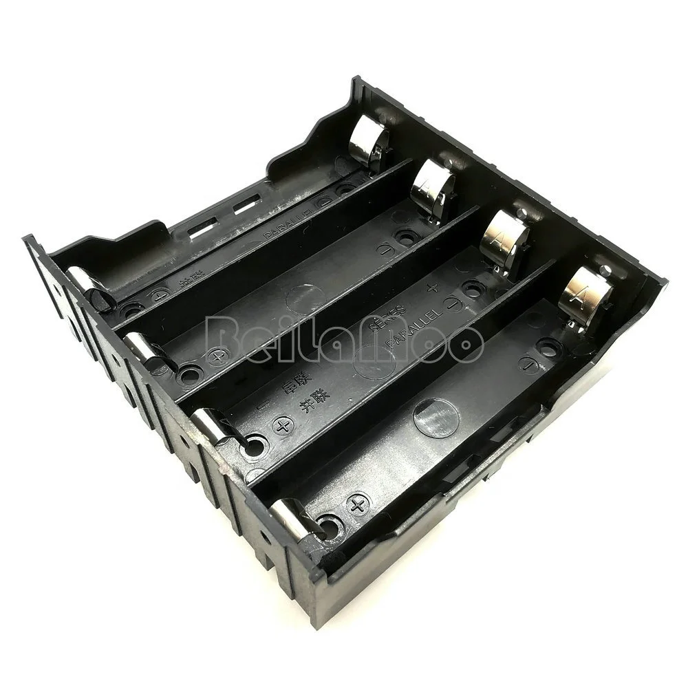 Four 18650 one cell box with PC Board Pins  1865 batt holder battery case