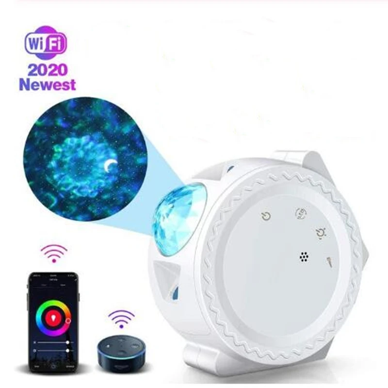 WIFI APP Starry Sky Laser Projector LED Nebula Night Light 6 Colors Ocean Light Colorful Flashing Star Kids Christmas Gift