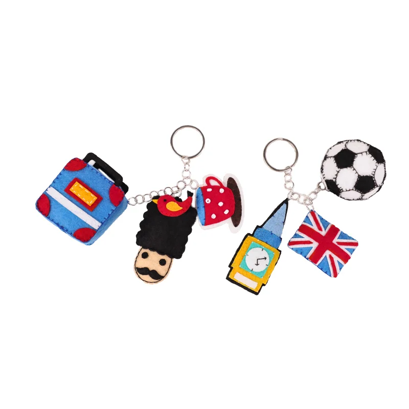 Dropshipping Non Woven Diy Sport Couples Fashion Keychains Pendant Luxury Keychain Toys