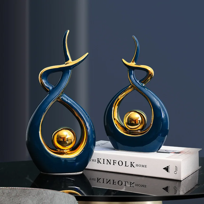 Craft electroplating Irregular shape Office Living Room Table Ceramic Crafts Ornaments Home Decor