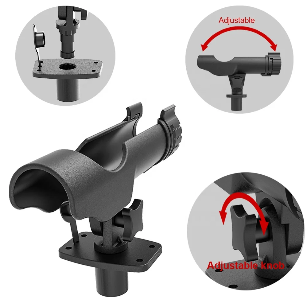 Marine Heavy Duty Ajustable Plastic Fishing Pole Holder Rod Holder for Boat Parts