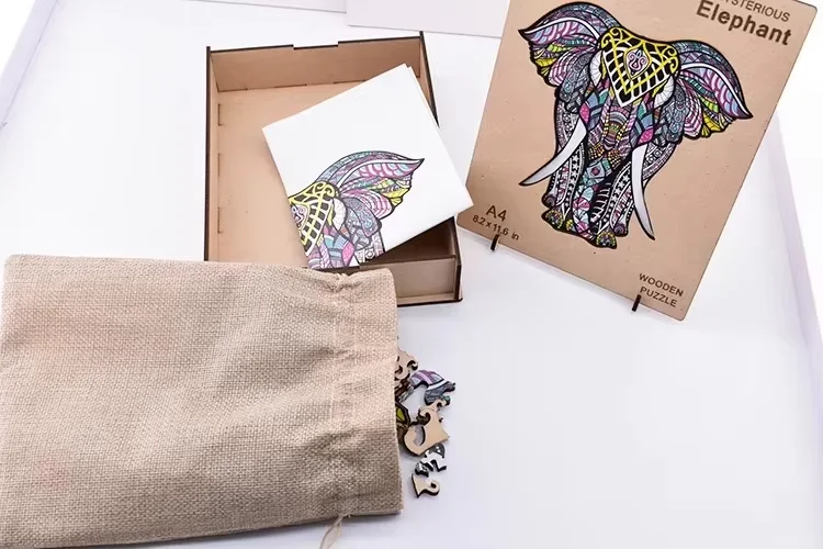 2024 Colorful Animal Wooden  3D Puzzle Toy Educational DIY Cartoon Kids Game with Plastic Logo for Boys and Girls