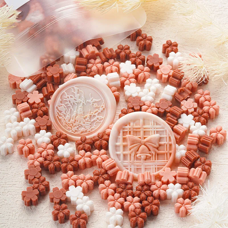 Fire Paint Seal Cherry Blossom Five-leaf Clover Fire Wax Seal Sticker Envelope Invitation Sealing Wax