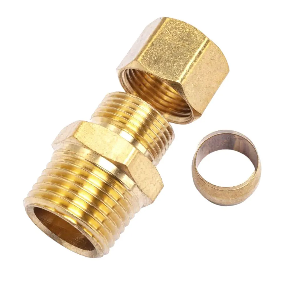 Brass 1/2-Inch OD x 1/2-Inch Male Connector NPT Compression Connector Fitting For Copper Pipe