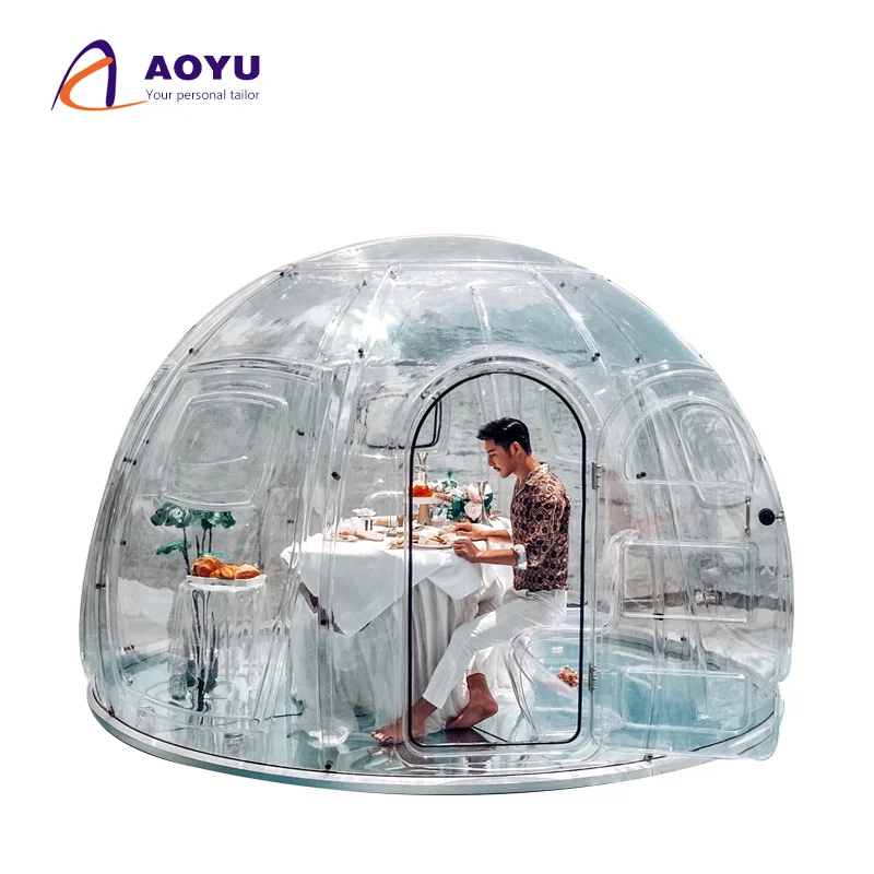 2022 Новый наружный ресторанный ПК прозрачный Поликарбонат Igloo стеклянный геодезический купол палатка