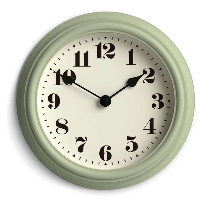 2025  New Modern fashion simple 12 inch Plastic Wall Clock for living room silent round custom Dirty pink clock Cream style