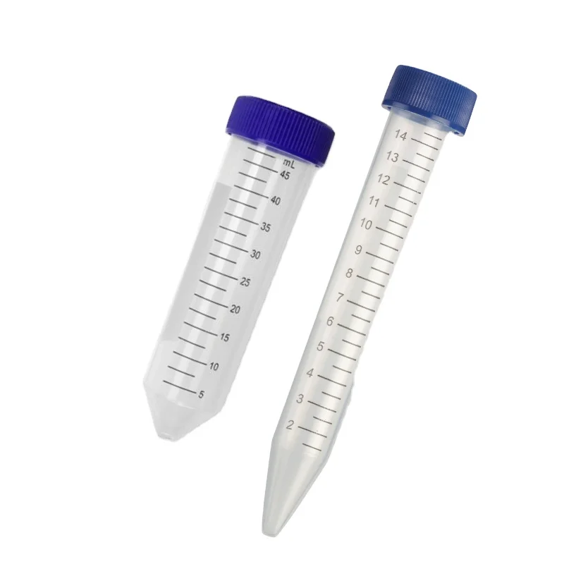 Lab Purpose PP Material Centrifuge Test Tube in Conical Bottom with Screw-Cap 15 ml & 50 ml with stand up to 15000xG