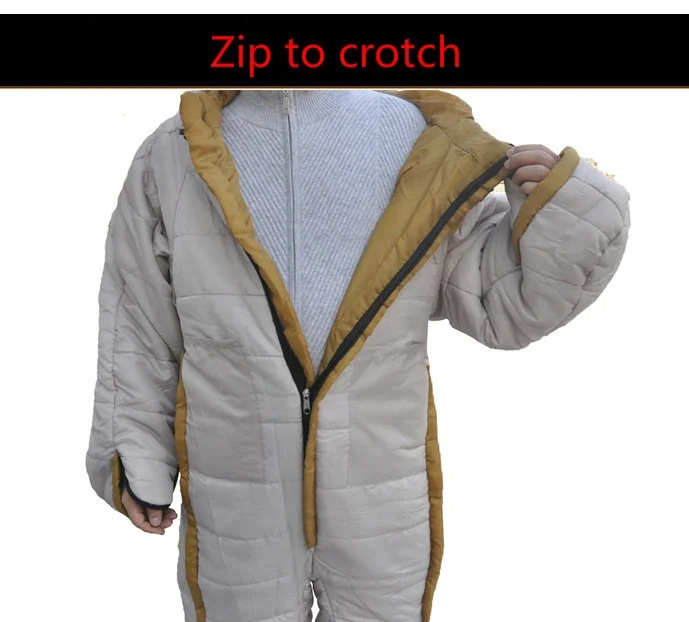 Outdoor Camping Or Indoor Home 3 Season Human Shape Clothing Cotton Walkable  Wearable Sleeping Bag