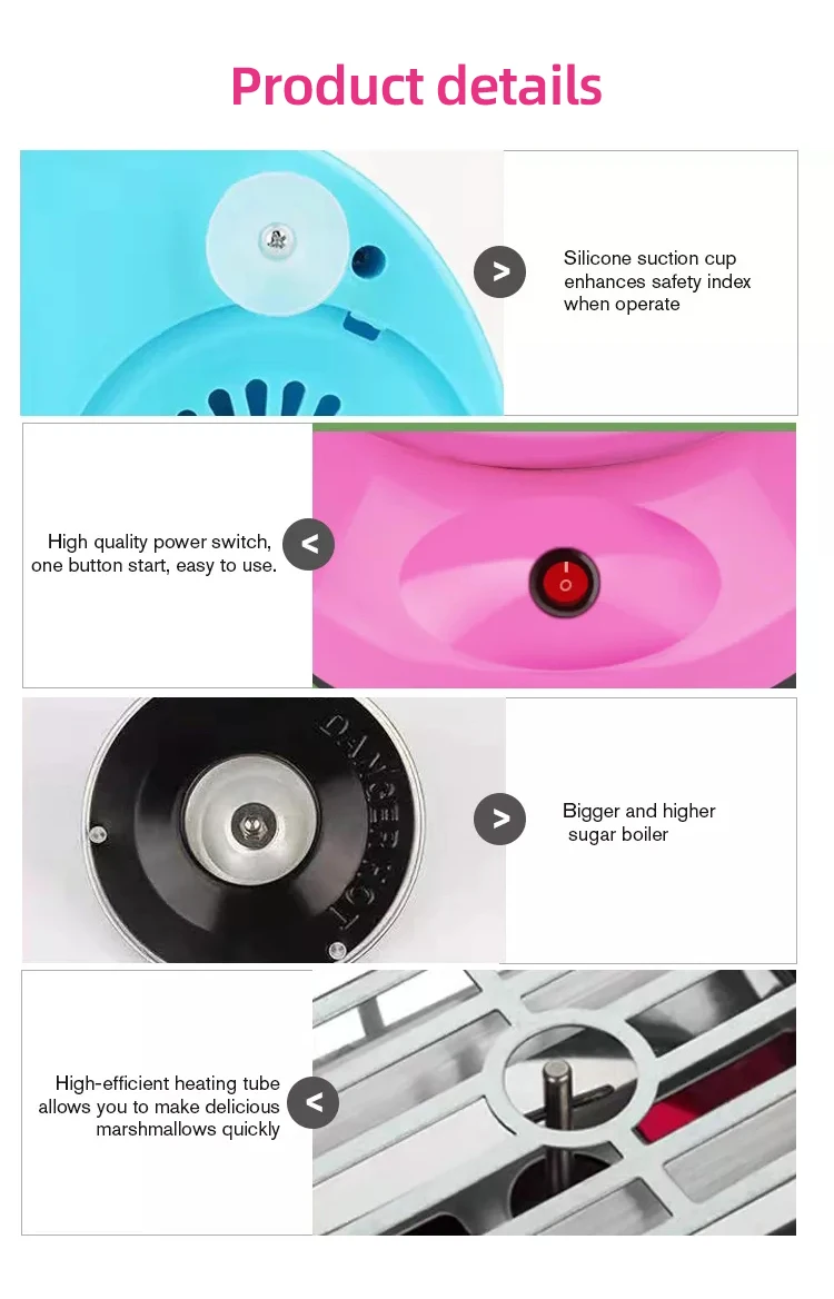 Portable Marshmallow Making Machine Home Automatic Electric DIY Sweet Candy Floss Sweet Mini Marshmallow Making Machine Kids Gif