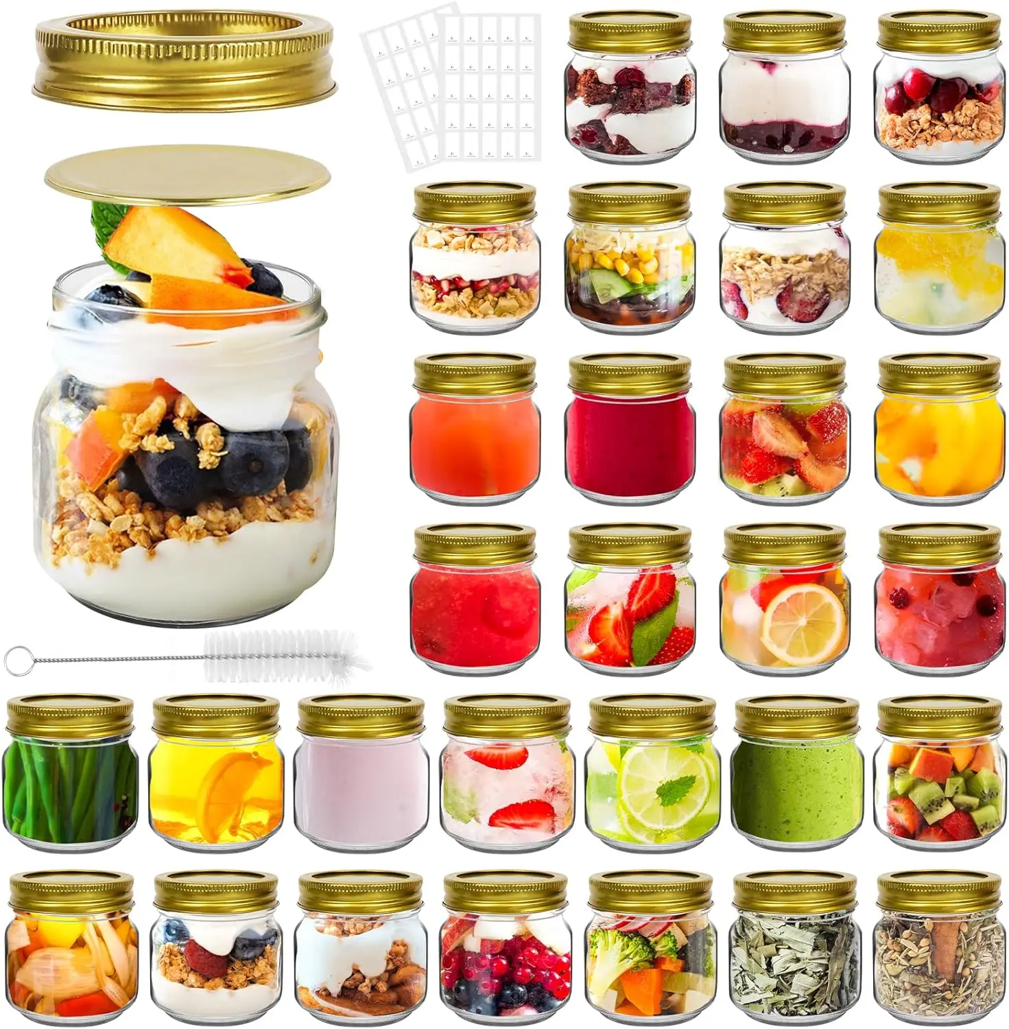 Fast Delivery 8oz 240ML mason jars Glass Storage Containers for Overnight Oats Jam Jelly Honey Beans
