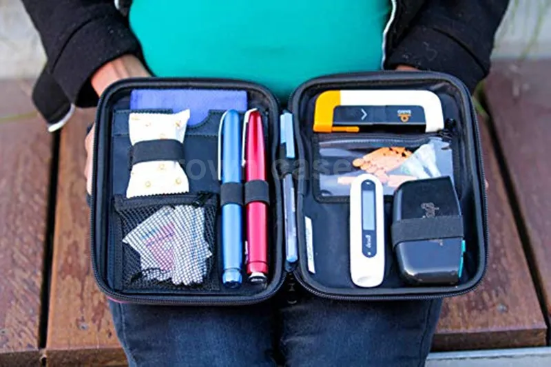 Organizer Pack for Blood Sugar Test Strips Diabetic Travel Case