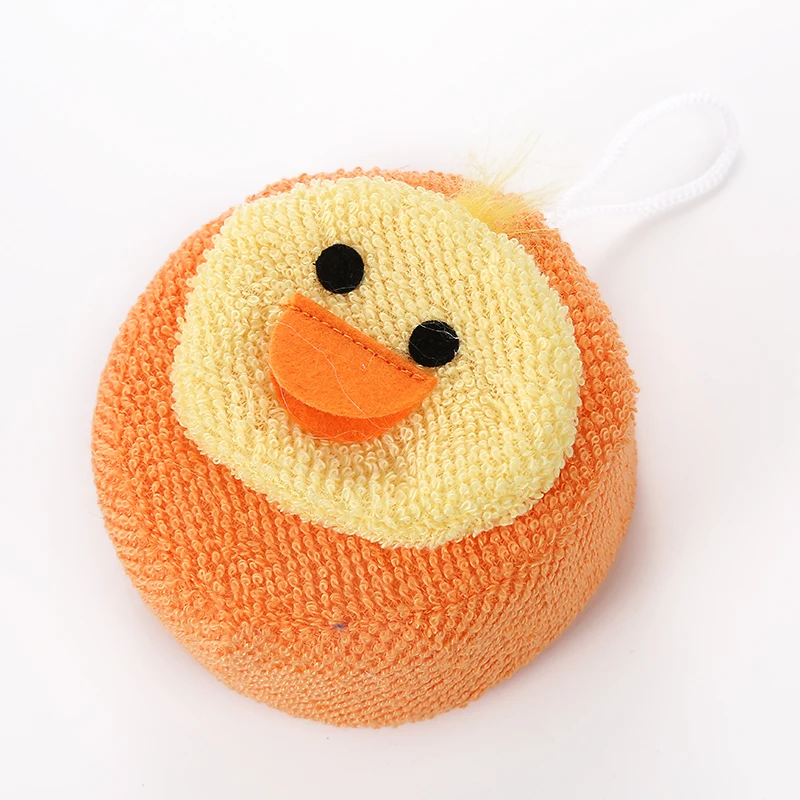 Wholesale Cute Cartoon Animal Shapes Exfoliating Soft Shower Baby Bath Products with Bathing Sponge
