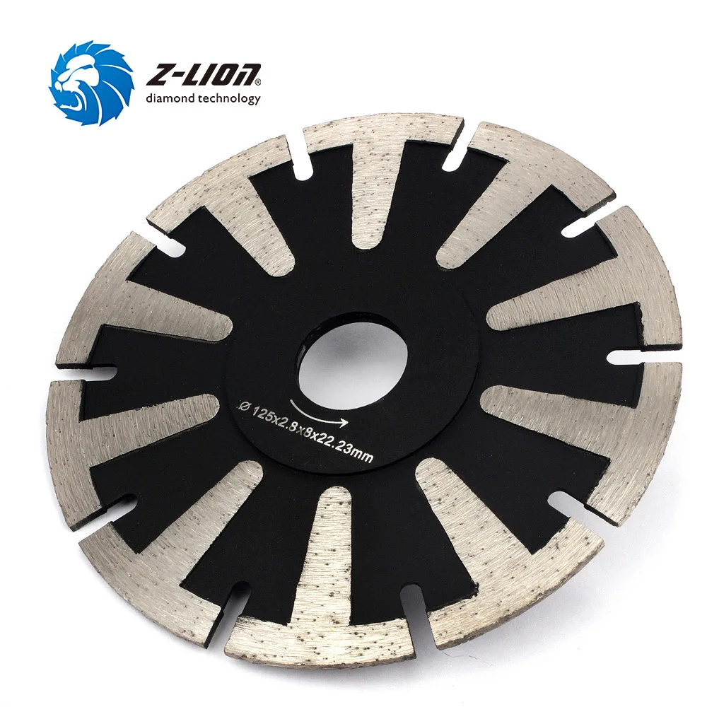 5 inch Diamond T Segment Saw Blade with Reinforced Ring for Stone Marble Granite Concrete Dry Cutting